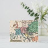 Europese reiskaart Briefkaart (Staand voorkant)