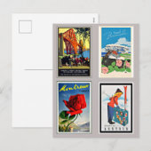  Europese reisposters; Feestdagenkaart (Voorkant / Achterkant)