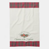 Europese Robin Bird Custom Naam Kerst Theedoek (Verticaal)