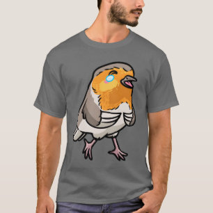 Europese Robin Bird Kawaii Emoticon retro T-shirt