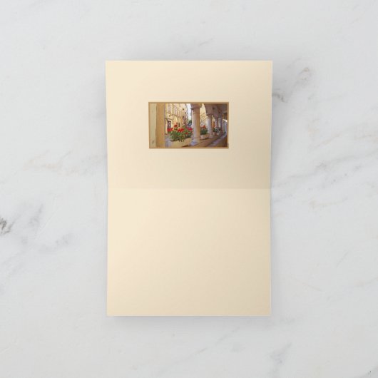 Europese RODE GERANIUMS BIJ COLONNADE Flat Note Ka Notitiekaartje (Binnen)