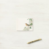 Europese Roodborst & Meidoorn – Bewerkbare Botanis Post-it® Notes (Op bureau)