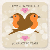 Europese roofvogels elk jaar Jubileum Kartonnen Onderzetters (Voorkant)