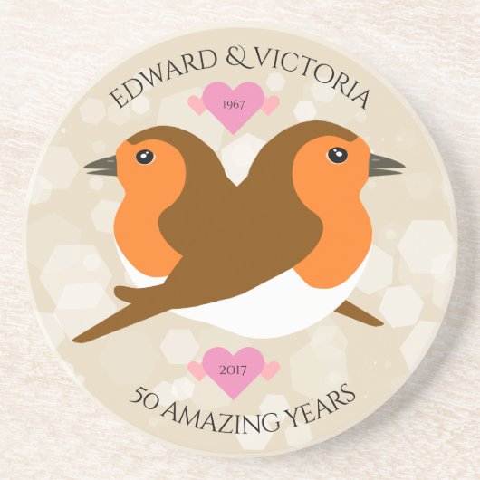 Europese roofvogels elk jaar Jubileum Zandsteen Onderzetter (Voorkant)