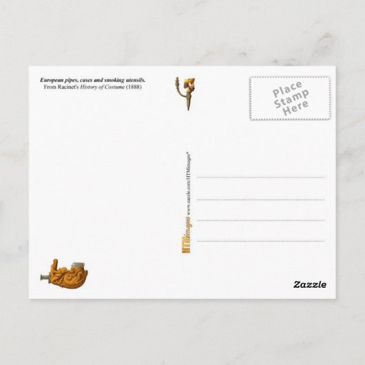 Europese rookpijpen, -hoesjes en -gereedschap briefkaart (Achterkant)