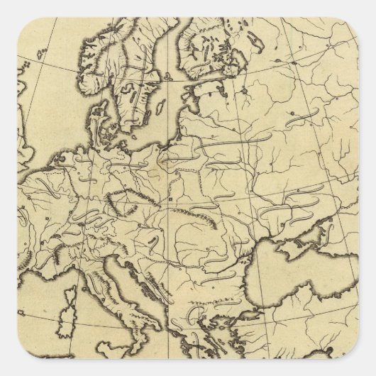 Europese schets vierkante sticker (Voorkant)