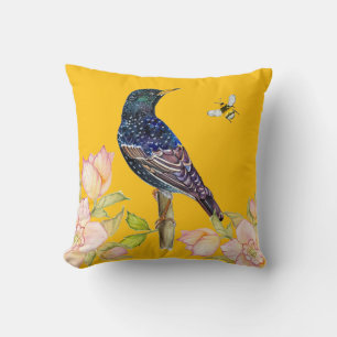 Europese Spreeuw Vogel Aquarel Inpakpapier Kussen