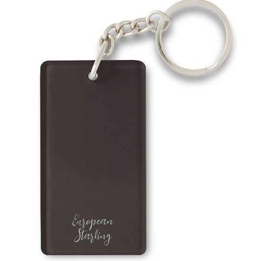 Europese spreeuw vogel schilderen Custom Initialen Sleutelhanger