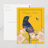 Europese Spreeuw Watervogel Schildering Briefkaart (Voorkant / Achterkant)