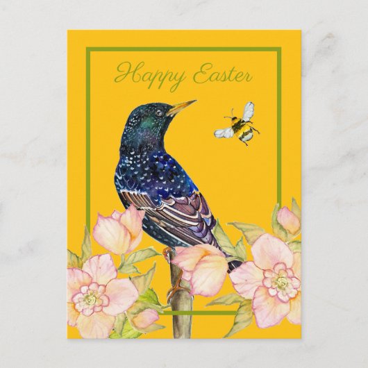 Europese Spreeuw Watervogel Schildering Briefkaart (Voorkant)