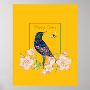 Europese Spreeuw Watervogel Schildering Poster