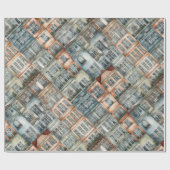 europese stadvensters cadeaupapier (Vlak)