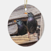 Europese Starlings Keramisch Ornament (Links)
