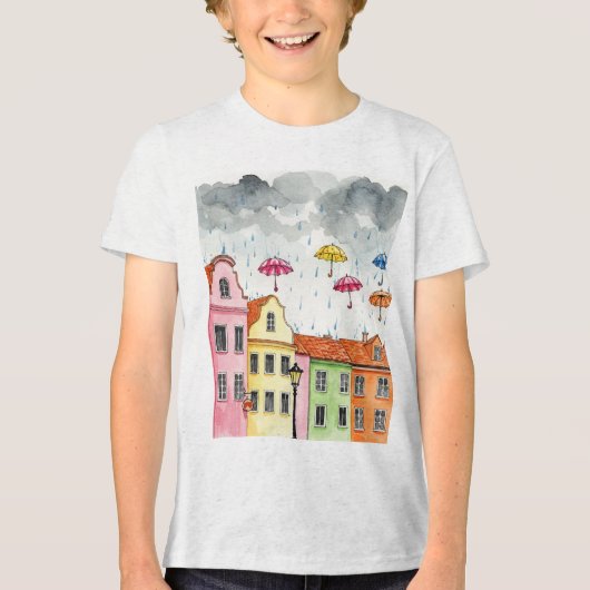 Europese straat Tri-Blend shirt (Voorkant)