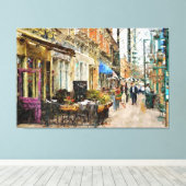 Europese straatscène canvas afdruk (Insitu (Houten vloer))