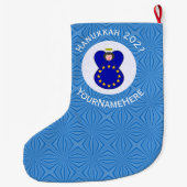 Europese Unie Angel Chanoeka Vlag gepersonaliseerd Grote Kerstsok (Achterkant)