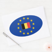Europese Unie België Ovale Sticker (Envelop)
