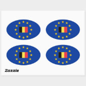 Europese Unie België Ovale Sticker (Vel)