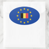 Europese Unie België Ovale Sticker (Tas)