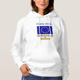 Europese Unie en EU-vlag Blue Personalisatie Hoodie