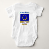 Europese Unie en EU-vlag Blue Personalisatie Romper (Achterkant)