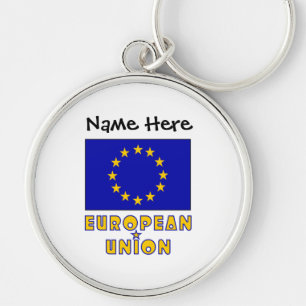 Europese Unie en EU-vlag gepersonaliseerd Sleutelhanger