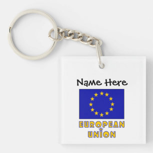 Europese Unie en EU-vlag gepersonaliseerd Sleutelhanger