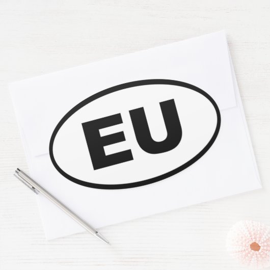 Europese Unie - EU - Europees Ovale Sticker (Envelop)