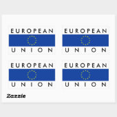 Europese Unie Europa Vlaggenstaat Symbool Tekst Rechthoekige Sticker (Vel)