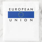 Europese Unie Europa Vlaggenstaat Symbool Tekst Rechthoekige Sticker (Tas)