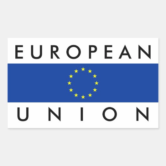 Europese Unie Europa Vlaggenstaat Symbool Tekst Rechthoekige Sticker (Voorkant)