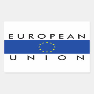 Europese Unie Europa Vlaggenstaat Symbool Tekst Rechthoekige Sticker