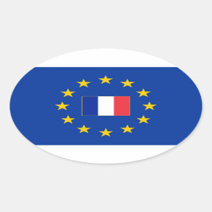 Europese Unie Frankrijk Oval Sticker