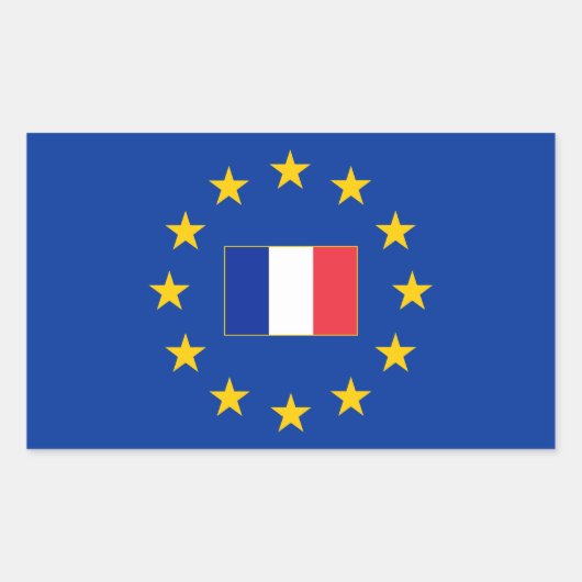 Europese Unie Frankrijk Rechthoekige Sticker (Voorkant)