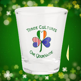 Europese Unie Iers Vlag van de VS Shamrock Persona Shot Glas