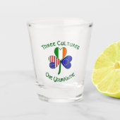 Europese Unie Ierse VS Shamrock Vlag Personalisere Shot Glas (Voorkant)