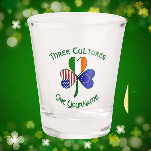 Europese Unie Ierse VS Shamrock Vlag Personalisere Shot Glas