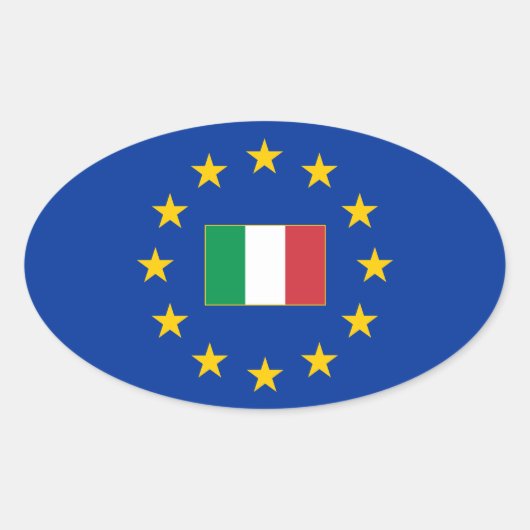 Europese Unie Italië Ovale Sticker (Voorkant)