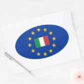 Europese Unie Italië Ovale Sticker (Envelop)