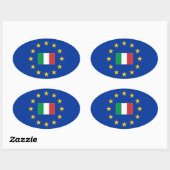 Europese Unie Italië Ovale Sticker (Vel)