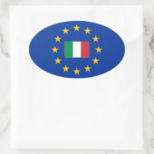Europese Unie Italië Ovale Sticker (Tas)