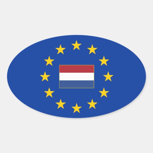 Europese Unie Nederland Ovale Sticker (Voorkant)