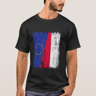 Europese Unie Polen Halve Vlag EU Poolse Afkomst T-shirt