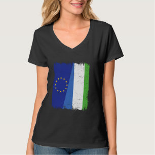 Europese Unie Sierra Leone halve vlag EU Sierra Le T-shirt