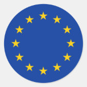 Europese Unie Sterren Ronde Sticker (Voorkant)