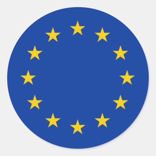 Europese Unie Sterren Ronde Sticker (Voorkant)