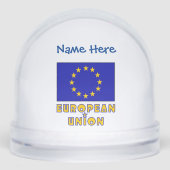 Europese Unie Vlag Blauw gepersonaliseerd Sneeuwbol (Voorkant)