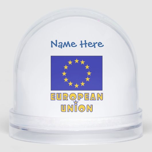 Europese Unie Vlag Blauw gepersonaliseerd Sneeuwbol (Voorkant)