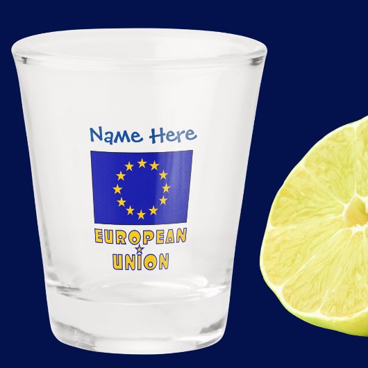 Europese Unie Vlag Blauw Personalisatie Shot Glas