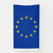Europese vlag van de eurozone douane banner teken (Verticaal)
